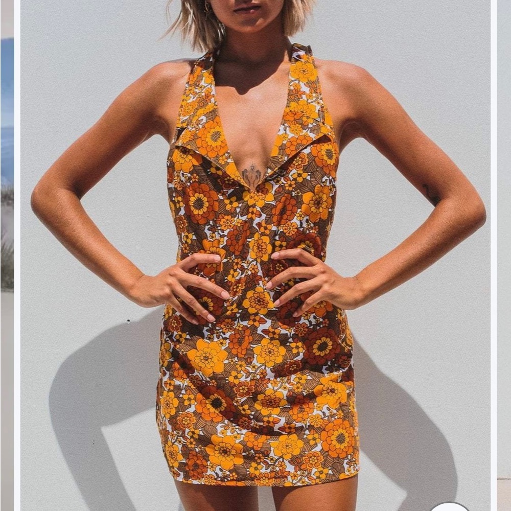 Floral Halter Neck Dress